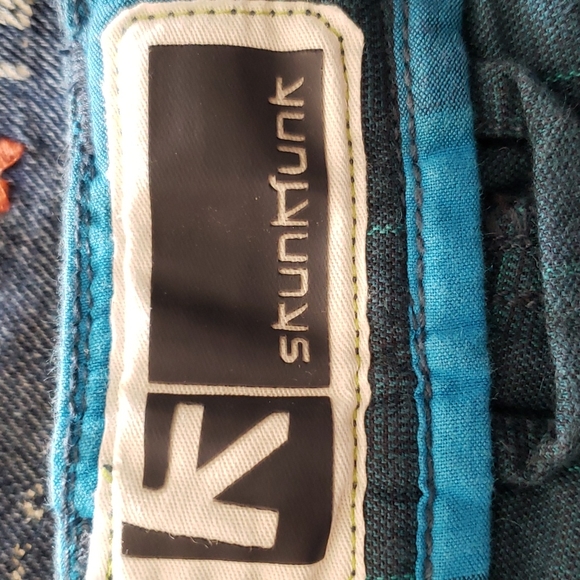 Skunkfunk Frantxoa 100% Cotton Blue/Green Shorts Size 34 - Picture 8 of 14